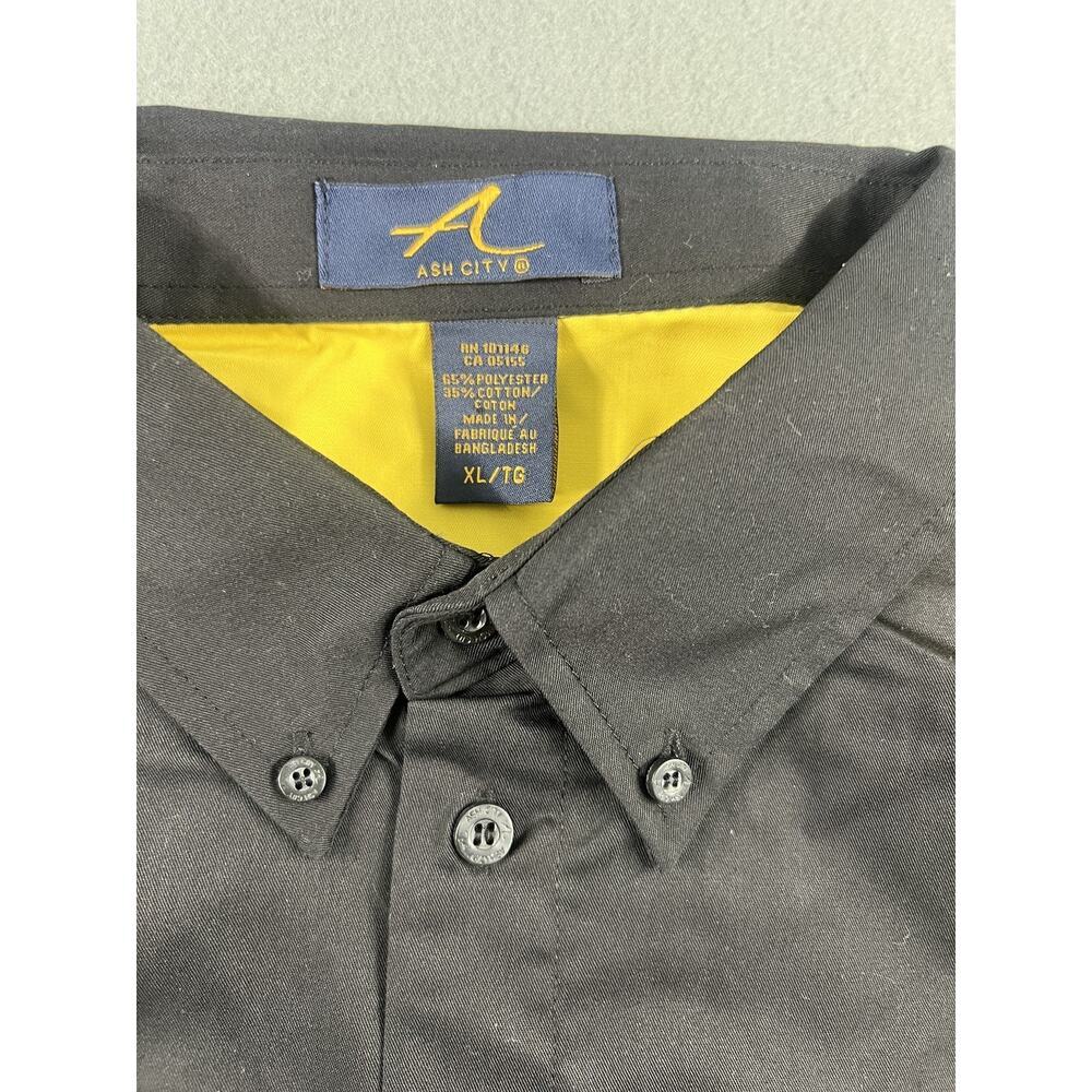 NWT Ash City Men's XL Black/Yellow Color-Block Button-Up Casual Shirt/ US ARMY